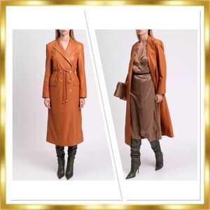 NANUSHKA Manila Brown Vegan Leather Trench XS $1200
